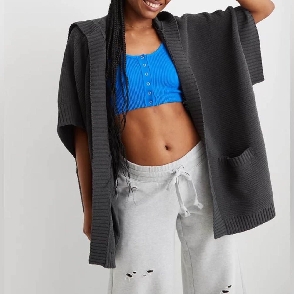 Aerie Hooded Sweater Poncho L/ XL